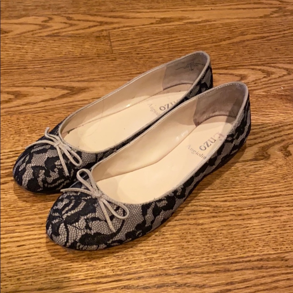 Enzo Angolino lacy ballet flats